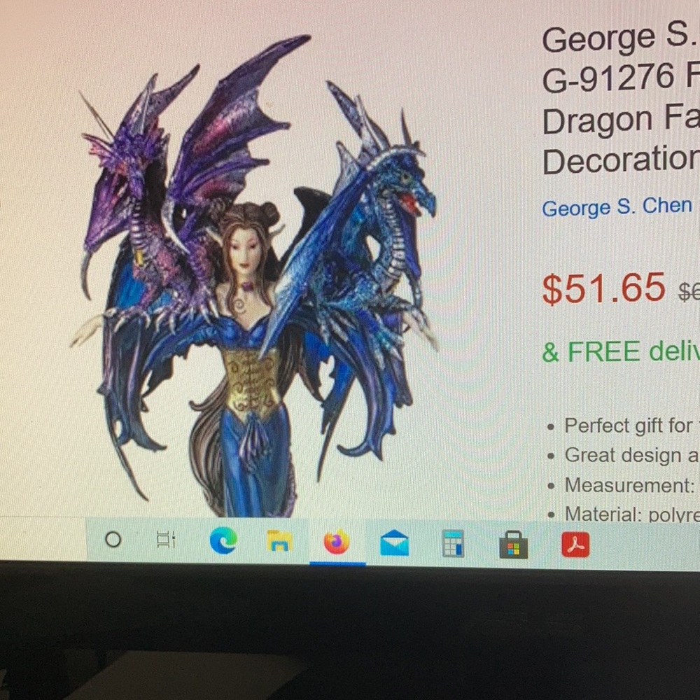 Blue fairy Pixie with her two dragons (G-91276) exquisite item - Picture 8 of 9